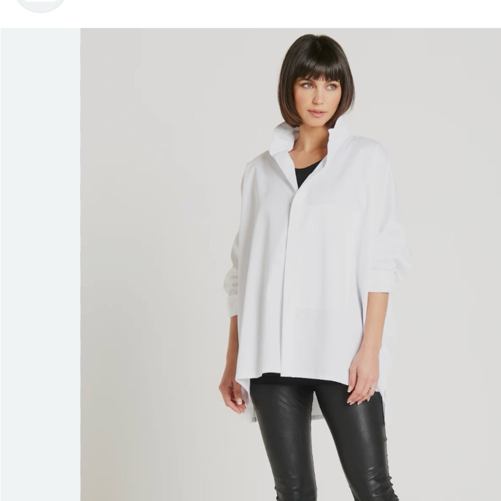 Planet by Lauren G white cotton tunic blouse
